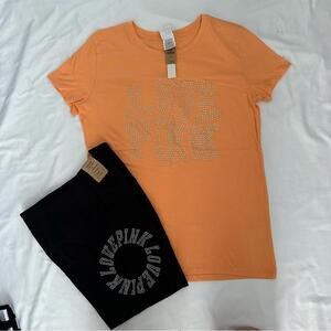 PINK Victoria’s Secret Bling Shirt and Bling Biker Shorts